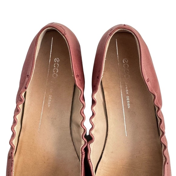 ECCO Womens Incise Enchant Ballerina Ballet Flats Petal Trim Leather Sz 39 8-8.5 - Picture 10 of 12